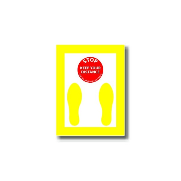 Ergomat 24in x 18in RECTANGLE SIGNS Stop Keep Your Distance / Protect Yourself And Others DSV-SIGN 432 #7080 -UEN - main